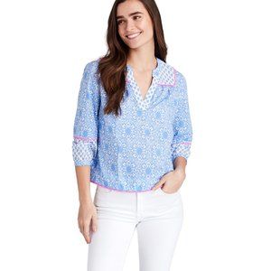 Vinyard Vines Tile Medallion Print Mix Top